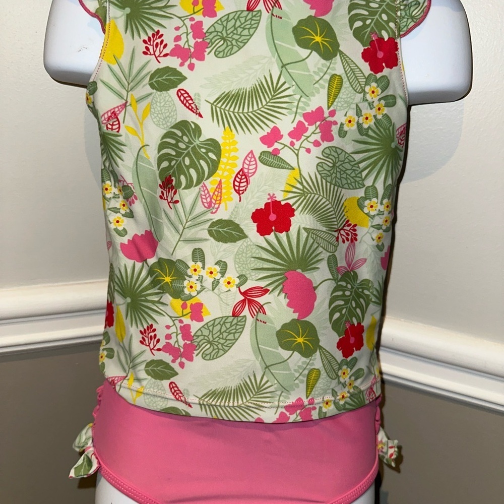Ruffle Butts Floral Tropical Print Tankini 2pcs. Swimsuit